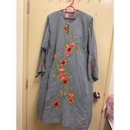preloved kurung grey