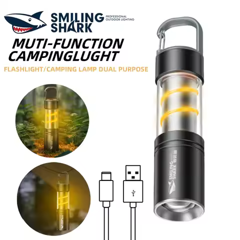 Smiling Shark SD5241 Mini Rechargeable Flashlight, Super Bright M60 Zoomable Torch, for Outdoor Camp