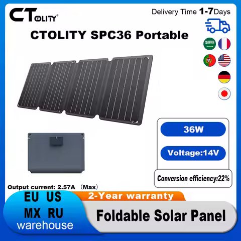 CTOLITY SPC36 36W 14V Camping Portable Foldable Solar Panel USB Type C Charging For Home Energy Stor