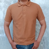 Kaos Kerah Polo Shirt Cotton CVC Pique Knit 24s Almond Brown
