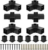 Heavy Alloy Steel Pergola Kit with 3-Way Brackets for 4"x 4" (Actual 3.6" X 3.6") Lumber，DIY Pergola