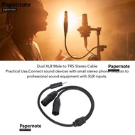 PAPERNOTE Dual 3pin XLR Male to 1/8in TRS, Plug and Play Flexible Stereo Y Splitter Cable, Convenien