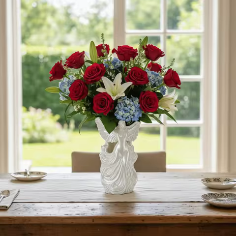 Creative Angel Wings Design Angel-Shaped Vase Container Decorative Design Angel Wings Pen Holder Des