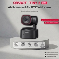 OBSBOT Tiny 2 Lite 4K PTZ AI Tracking Webcam 60fps HDR PC Camera for Live Streaming & Meeting
