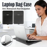 Case 5in1 Sleeve 13/14inch Laptop Stand Waterproof Pouch Bag Table Leather Laptop Bag Multi-function