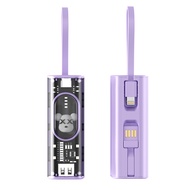 powerbank mini 5000mah powerbank 2 in1 Mini Powerbank Cable Type-C/IP Port powerbank Fast Charging a