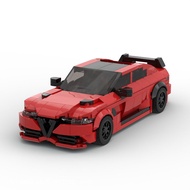 MOC Alfa Romeo Giulia GTAm Red Super Sports Cars Building Blocks Toys For Kids Boys And Girls Compat