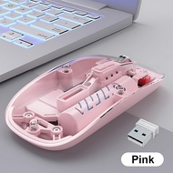 800DPI/1200DPI/1600DPI Silent Bluetooth Wireless Mouse Transparent Charging for Laptop Rechargeable 