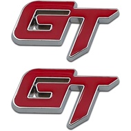 2Pcs Chrome 3D Metal Small GT Logo Door Fender Sport Emblem Car Lid Trunk SUV Racing Coupe Sticker L