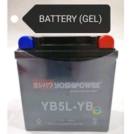 KRISS MR1 (STARTER) / KRISS MR3 (STARTER) BATTERY YB5L MAINTENANCE FREE BATERI MOTORSIKAL BATTERY GE