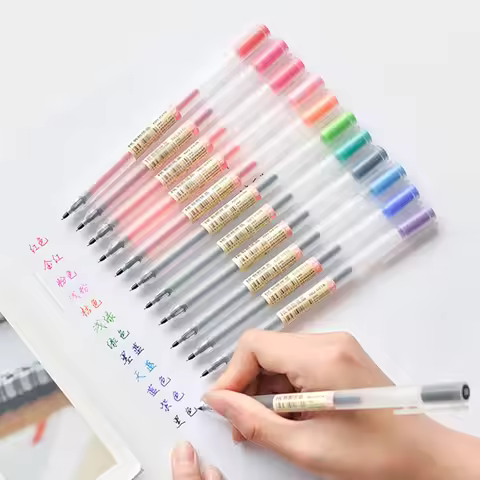 12 Colors Markers Pen 0.5mm MUJIs Pens School Office Supply Bullet days Hand account Painting Statio