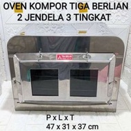 Oven tangkring kompor / oven kue / oven 3 susun/ oven stainless anti karat