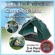 Automatic Foldable Camping Tent 3-4 Person Pop-up Spacious Outdoor Waterproof Lightweight Kemah Berk