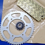 QJ MOTOR SRV 250 - Sprocket Gear set ( FR + RR ) + Chain 520H