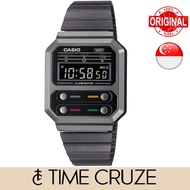 [Time Cruze] Casio A100 Adjustable Grey Stainless Steel Digital Tribute Alien Men Watch A100WEGG-1AD