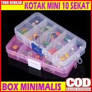 Box Kotak Obat 10 Sekat Mini Plastik Minimalis Obatan Apotek Farmasi P3K Portable Travel Tablet Vita