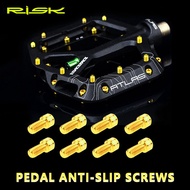 Risk Ti Titanium 8PC M4X8mm Down Hill Pedal Screw  Anti skid Bolts