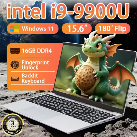 15.6 inch Laptop intel Core i9 9900U Windows 11 16GB RAM 1TB 2TB SSD Gaming Laptops PC Gamer Office 