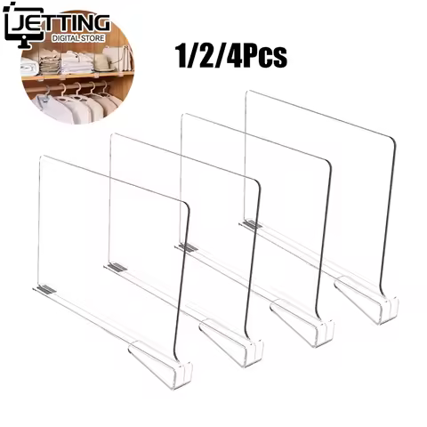 Clear Acrylic Closet Shelf Bookcase Divider Home Use Wardrobe Shelf Bookcase Divider Baffle Commodit
