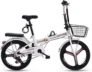 Fashionable Simplicity Folding Bike Lightweight Cruiser Bikes 20 Inch Wheels Bicycle With Fenders Rack And Comfort Saddle City Compact Urban Commuters Womens Men Boys Kids Girls Student