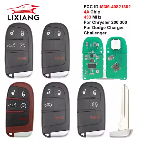 LIXIANG M3M-40821302 4AChip 433MHz Smart Car Remote Key 68155686AA/AB/AC For Chrysler 200 300 Dodge 