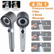 4 in 1 High Pressure Shower Head With Filter 3 Modes Rain Shower Head Set Holder Wall Mounted kolah air mandi 花灑