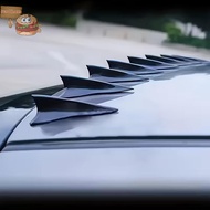 sun 10Pcs Rear Roof Shark Fins Spoiler Wing Kit Universal Car Roof Spoiler Bumper Spoiler Shark Fin 