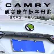 適用于豐田18-23款八代凱美瑞車標貼黑色方向盤車尾字母飾條改裝