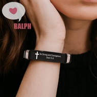 RALMORIX Inspirational Quotes Braclets, Stainless Steel/PVC Bible Verse Family Friendship Bracelet, 