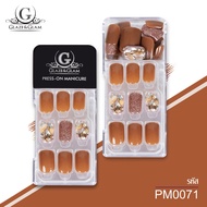 GLAZE & GLAM เล็บปลอม เล็บเจลปลอม เล็บปลอมสำเร็จรูป เล็บปลอมพร้อมเทปกาวในตัว PRESS ON NAILS / PM0071