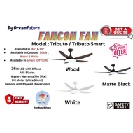 CHEAPEST INSTALLATION Fanco Fan Tributo (SMART Optional)DC Celling Fan w 36w light 3tone