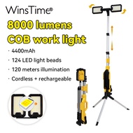 WinsTime โคมไฟกลางแจ้ง LED Z55สว่างมากสำหรับใช้ในไฟฉายก่อสร้างฉุกเฉินแบตเตอรี่ลิเธียมแคมป์ปิ้งโคมไฟก