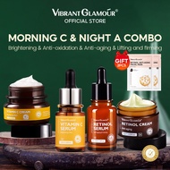VIBRANT GLAMOUR เรตินอลธรรมชาติ ชุดครีมหน้า + เซรั่มบำรุงผิวหน้า + เซรั่มหน้า VC + ครีมหน้า VC ด้วย