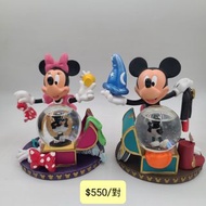 米奇老鼠 米妮老鼠 擺設 水晶球 結婚公仔 Disney Vintage  Mickey Mouse Minnie Mouse 米奇米妮 迪士尼中古玩具