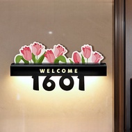 Hotel residential signal Customized Unit Sign door sign with light Door Number Signage tape installa