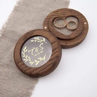 木戒指盒 戒指枕 戒指盒 個性雙戒托盒