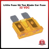 Car Fuse 32VDC Little Fuse 5A Tan Blade Car Fuse 32V ( 2200791 / 0257005 )