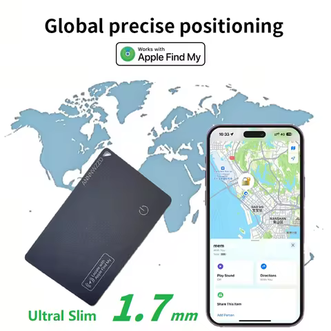 Smart wallet tracking card wireless charging GPS locator 1.7mm thin Ultra slim Anti-lost device work
