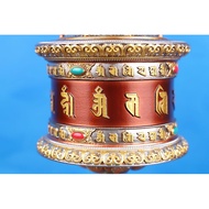 Dzi Beads Fire Turn Electric Prayer Wheel LED Plug-In Charging Butter Lamp Holder Burning Lamp Tibet
