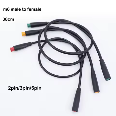 38cm M6 6mm 2 3 5 Pin core male to female Julet Electric Butt Cable Plug Connector Scooter Brake wat