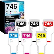 746 Ink Cartridge 300ml (6-Pack, PK/MK/CR/C/M/Y) Replacement for HP 746 Ink Cartridges Kit P2V78A P2