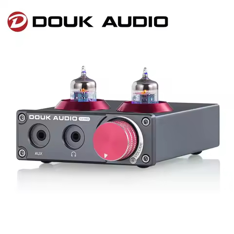Return-Douk Audio HiFi JAN5654 Vacuum Tube RIAA Phono Pre-amplifier Stereo Headphone Amplifier Pream