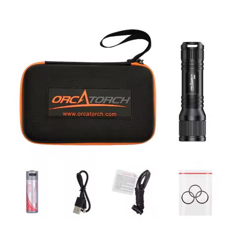ORCATORCH D560 Scuba Dive Light 700 Lumens can rotate 360°angle with MX05 mask Rotary Switch for Und