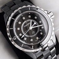 CHANEL香奈兒J12系列黑色滿鑽💎陶瓷自動機械表38mm⌚️