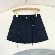 Chân váy thời trang bigsize nữ có dây thắt eo chất kaki dày dặn kèm túi hai bên phong cách năng động