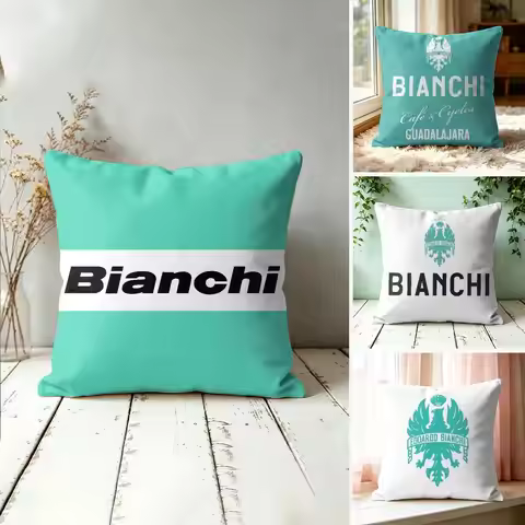 Luxury B-Bianchi Logo Cushion Cover Square Decorative Throw Pillow 40x40cm For Sofa Bedroom Living R