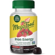 Megafood Iron Energy Gummies, Iron Supplement for Women, Men, Teens & Kids with Vitamin B12 & B6, Vi