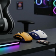 Lightweight 3200 DPI Wireless Mouse, WD149, 7D, 2.4G, Rechargeable, Symmetrical Design, White-Yellow