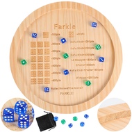 Farkle Dice Tray, Farkle Classic Dice Game Tray, with Wood Tray of 6 Pearl Dice, Holder for The Clas