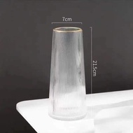 Glass Vase With Gold Rim - Elegant Beauty